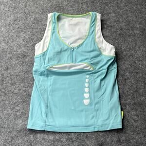 Pure Lime Top Womens‎ Medium Tennis Golf Activewear Athletic Workout White Blue